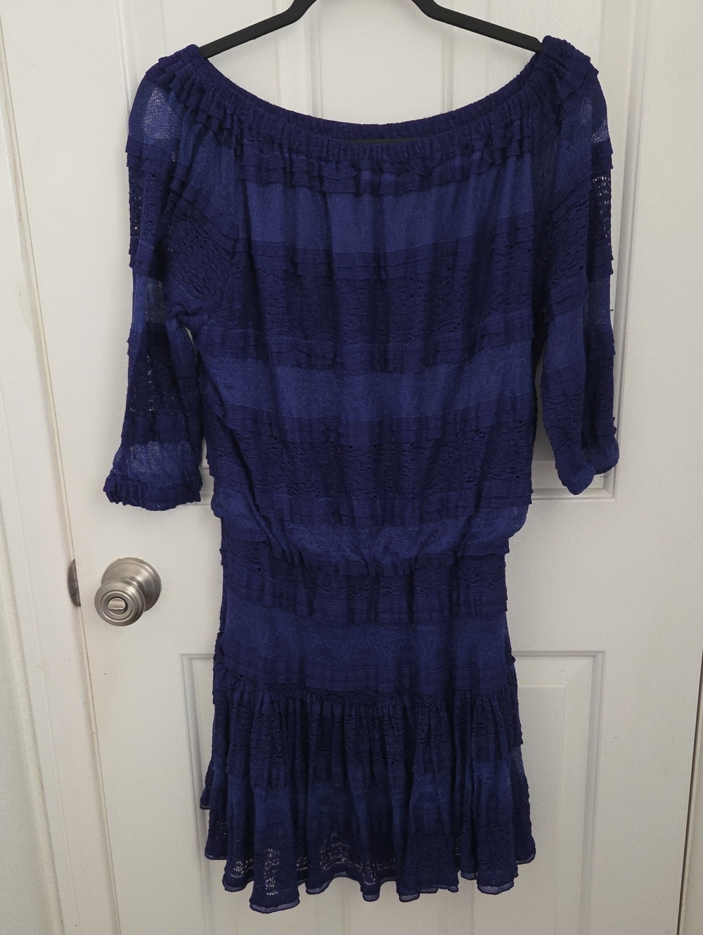 Gianni Bini Royal Blue Off-Shoulder Midi Dress lined